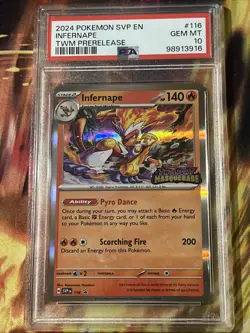 2024 Pokemon Infernape Twilight Masquerade Prerelease Promo #116 PSA 10 - Image 1