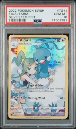 2022 Pokemon SWSH Silver Tempest #TG11 Altaria Full Art PSA 10 Gem Mint W Lisia - Image 1