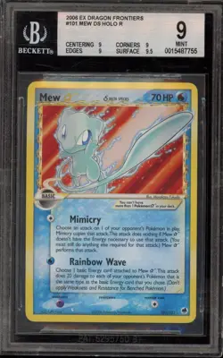 Pokemon Mew Gold Star EX Dragon Frontiers Holo Rare #101 BGS 9 Mint - Image 1