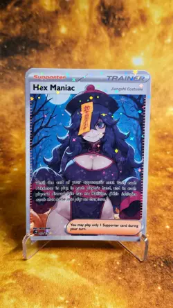 Hex Maniac Holofoil Custom Waifu Sexy Full Art Halloween Card HAUNTED TREATS - Image 1