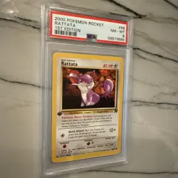 2000 Pokemon Team Rocket Rattata 1st Edition 66/82 PSA 8 Mint card Rare New - Image 2