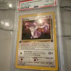 2000 Pokemon Team Rocket Rattata 1st Edition 66/82 PSA 8 Mint card Rare New - Image 4