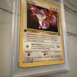2000 Pokemon Team Rocket Rattata 1st Edition 66/82 PSA 8 Mint card Rare New - Image 5