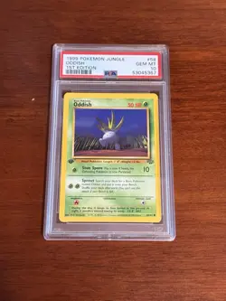 1999 Pokemon Card Jungle Set 1st Edition oddish #58 PSA 10 MINT English 58/64 - Image 1