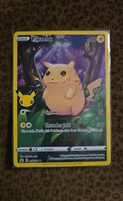 (READ DESCRIPTION) Pokemon Celebrations Pikachu Holo Card 005/025 Fat Pikachu - Image 1
