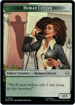 Copy / Human Citizen Double-Sided Token (Foil) - Marvel's Spider-Man - MTG NM/M - Image 2