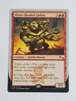 MTG Three-Headed Goblin (Unstable/Red/R) - BGM - Image 1