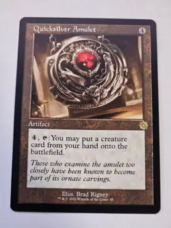 MTG - Quicksilver Amulet RETRO FRAME - Brother's War Artifacts - Image 1