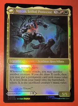 MTG: SPIDER-MAN, EDDIE BROCK / / VENOM, LETHAL PROTECTOR 0055, FOIL MYTHIC, NM - Image 3