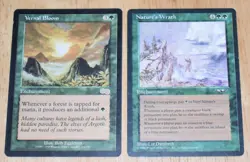 MTG Rare Green 2x Enchantment Nature's Wrath & Vernal Bloom - Image 1