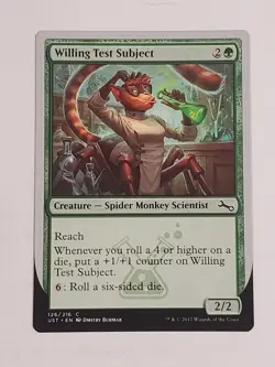 MTG Willing Test Subject (Unstable/Green/C) - BGM - Image 1