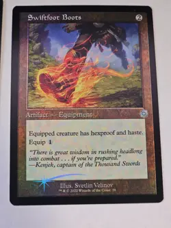 MTG - Swiftfoot Boots FOIL RETRO FRAME - Brother's War Artifacts - Image 1