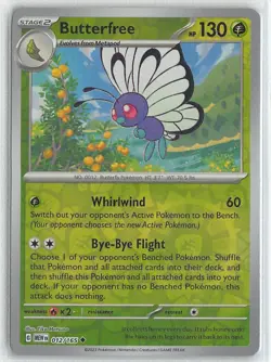 Pokemon TCG Scarlet & Violet 151 MEW Reverse Foil Uncommon #12/165 Butterfree - Image 1