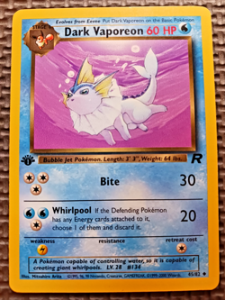 2000 Pokemon Team Rocket 1st Edition #45 Dark Vaporeon LP+ - Image 1