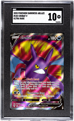 2020 Pokemon Sword & Shield Darkness Ablaze Full Art Crobat #182/189 V SGC 10 - Image 1