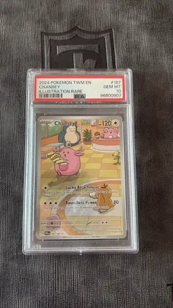 2024 POKEMON TWM EN-TWILIGHT MASQUERADE ILLUSTRATION RARE #187 CHANSEY PSA 10 - Image 1