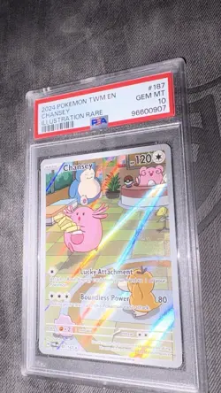2024 POKEMON TWM EN-TWILIGHT MASQUERADE ILLUSTRATION RARE #187 CHANSEY PSA 10 - Image 3