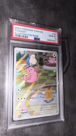 2024 POKEMON TWM EN-TWILIGHT MASQUERADE ILLUSTRATION RARE #187 CHANSEY PSA 10 - Image 4