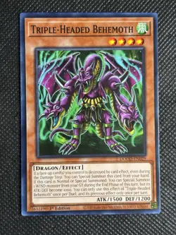 3x YuGiOh! - Triple-Headed Behemoth DOOD-EN029 Common 1st Edition Near Mint - Image 2