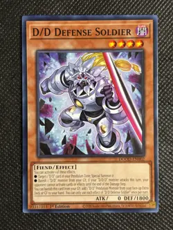 3x YuGiOh! - D/D Defense Soldier DOOD-EN002 Common 1st Edition Near Mint - Image 2
