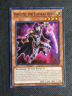 3x YuGiOh! - Disguise, the Copycat Hero DOOD-EN081 Common 1st Edition Near Mint - Image 2