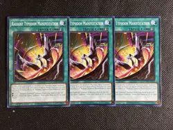 3x YuGiOh! Radiant Typhoon Manifestation DOOD-EN062 Common 1st Edition Near Mint - Image 1