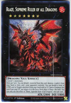 Blaze, Supreme Ruler of all Dragons MP25-EN146 Yugioh TCG Prismatic Secret Rare - Image 1