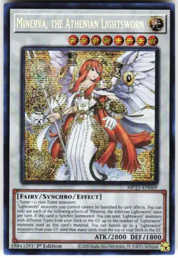 Minerva, the Athenian Lightsworn MP25-EN069 Yugioh TCG Prismatic Secret Rare NM - Image 1