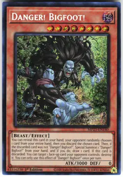 Danger! Bigfoot! MP25-EN140 Yugioh TCG Prismatic Secret Rare NM - Image 1