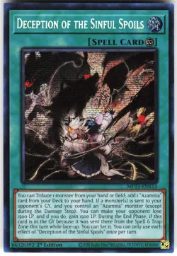 Deception of the Sinful Spoils MP25-EN113 Yugioh TCG Prismatic Secret Rare NM - Image 1