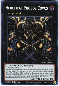 Heretical Phobos Covos MP25-EN088 Yugioh TCG Prismatic Secret Rare NM - Image 1