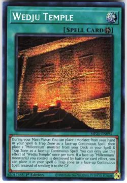 Wedju Temple MP25-EN091 Yugioh TCG Prismatic Secret Rare NM - Image 1