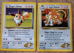 NEAR MINT! Lt. Surge's Eevee & Raticate Pokemon Gym Challenge Cards! TCG! - Image 1
