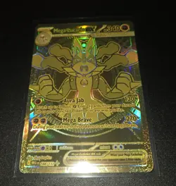 Mega Lucario EX 188/132 Hyper Rare Mega Evolutions NM Pack Fresh Gold Card - Image 1