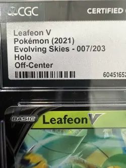 Pokemon Leafeon V 007/203:Evolving Skies Holo Cgc 9 Rare Error card: off center - Image 3