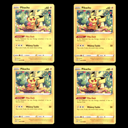 4x Pikachu 052/196 Sword Shield Lost Origin 2022 Pokemon Cards Playset Play Set - Image 1