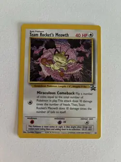 2000 Pokemon TCG Team Rockets Meowth #18 Black Star Promo Card NM - ungraded - Image 1
