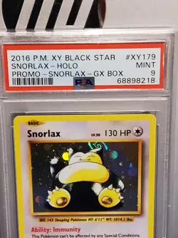 2016 PSA 9 Snorlax Holo SWIRL GX Box XY179 Black Star Promo Pokemon Card Mint - Image 2