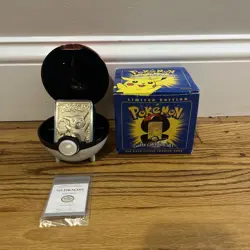 Pokemon Burger King 23k Gold Plated Trading Card PIKACHU In blue Box - Image 1