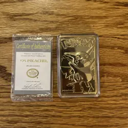 Pokemon Burger King 23k Gold Plated Trading Card PIKACHU In blue Box - Image 4