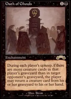 1x Oath of Ghouls Heavy Play, English Exodus MTG Magic - Image 1