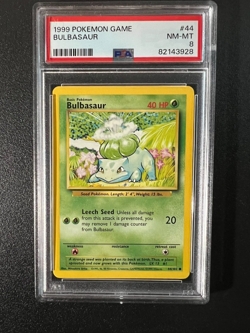 1999 Pokemon Base Set Bulbasaur 44/102 PSA 8 Near MINT-MINT - Image 1