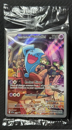 💥 SEALED Team Rocket's Wobbuffet SVP 203 Pokemon Center ETB Stamped Promo Holo - Image 1