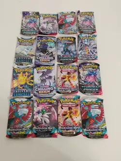 Pokemon 16 Sealed Paradox Rift/Chilling Reign/Silver Tempest Booster Packs - Image 1