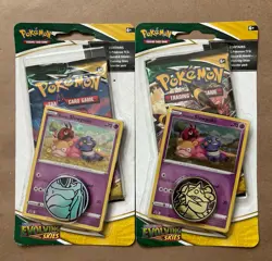 Pokemon Evolving Skies Checklane Blister Pack Slowpoke Promo Sealed LOT OF 2x - Image 1