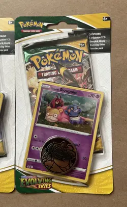Pokemon Evolving Skies Checklane Blister Pack Slowpoke Promo Sealed LOT OF 2x - Image 3