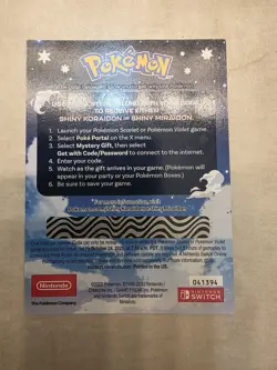 Pokemon Scarlet And Violet Shiny Koraidon or Miraidon Code UNSCRATCHED - Image 2
