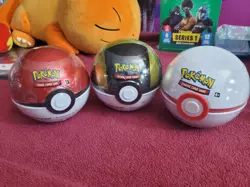 3 Pokemon TCG E22 Pokeball Tins / 3 Booster Packs & Coin Per Tin - Image 1