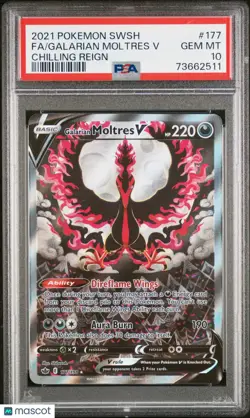 2021 Pokemon SWSH Chilling Reign Galarian Moltres V Chilling Reign PSA 10 #197 - Image 1