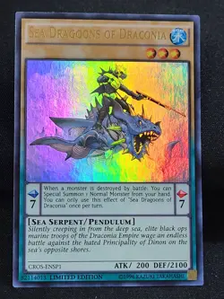 3 x YuGiOh Sea Dragoons of Draconia CROS-ENSP1 Ultra Rare NM Limited Edition - Image 3